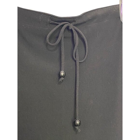 First Option Black A-Line Maxi Skirt Waist Tie Stretchy Women's Size 8 NWT - Picture 3 of 9